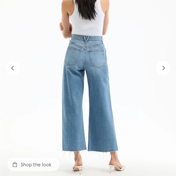 Veronica Beard Taylor Wide Leg High Waist Crop Blue Jeans Size 31 - Picture 2 of 10